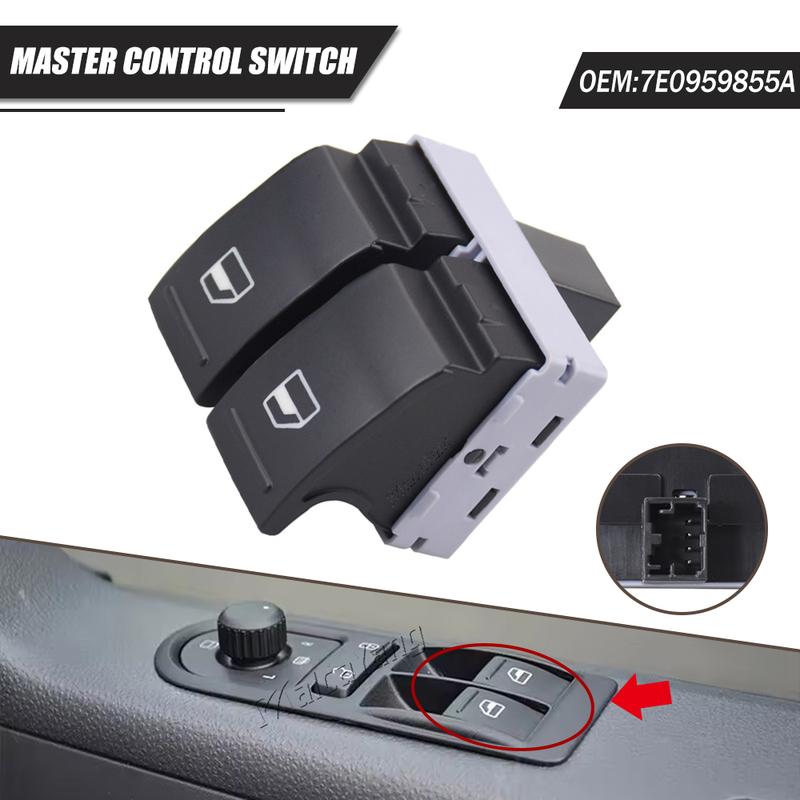 7E0959855A Кнопка главного переключателя стеклоподъемника для VW Transporter T5 T6 Caravelle Multivan Автоаксессуары 4P