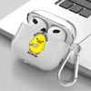 Cute Duck Clear Earphone Cases Cover Case For Airpods 1 Pro2 Pro3 4 Pro 3 2