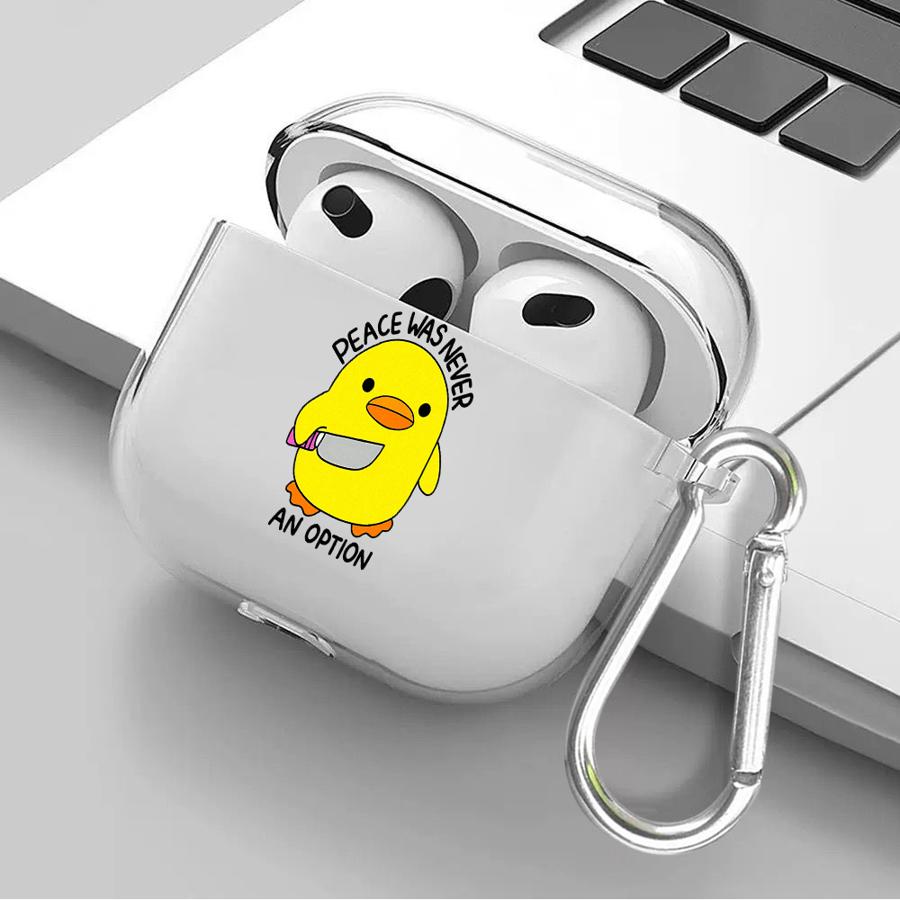 Cute Duck Clear Earphone Cases Cover Case For Airpods 1 Pro2 Pro3 4 Pro 3 2