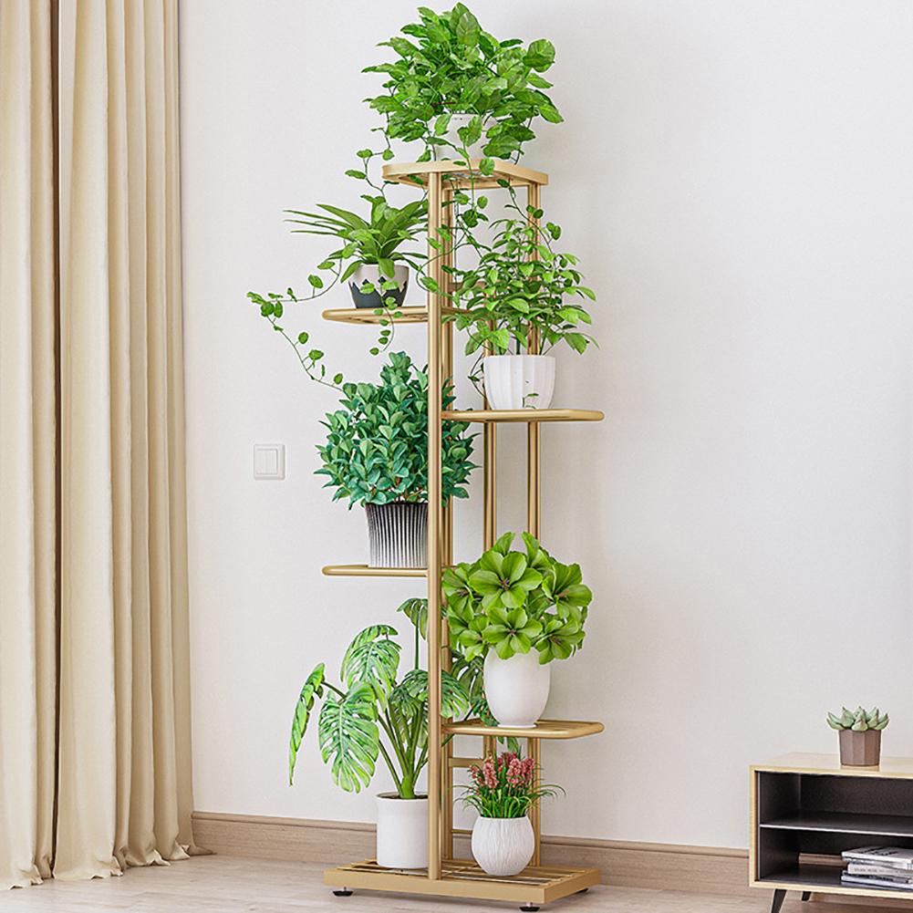 6 Tier Plant Stand 7 Potted Indoor Tall Plant Holders Corner Metal Tiered Plant Stands Multiple Plant Display Rack For Balcony