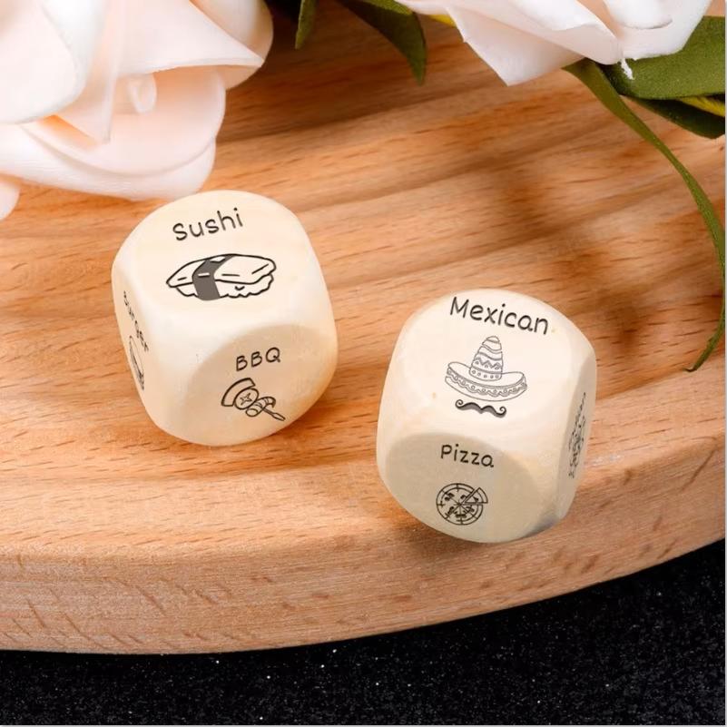 Food Decision Dice Toy, Funny Novelty 12 Unique Food Pattern, Couple Anniversary Date Night Christmas Birthday Gift
