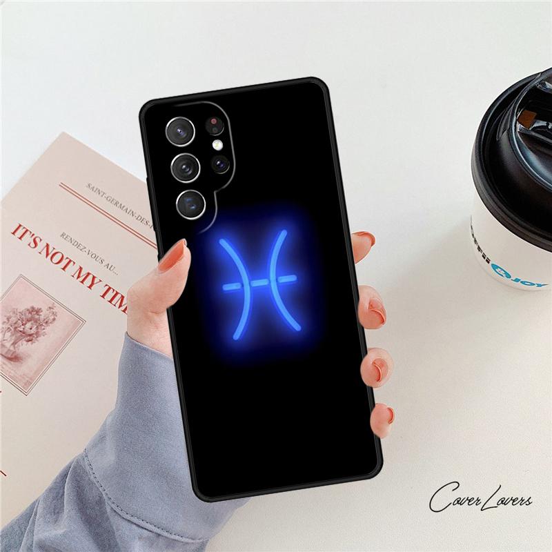 

Neon Zodiac Signs phone case For Samsung Galaxy S24 S25 S23 S22 Ultra Note 10 20 Plus S20 S21 FE Cover Galaxy Note10