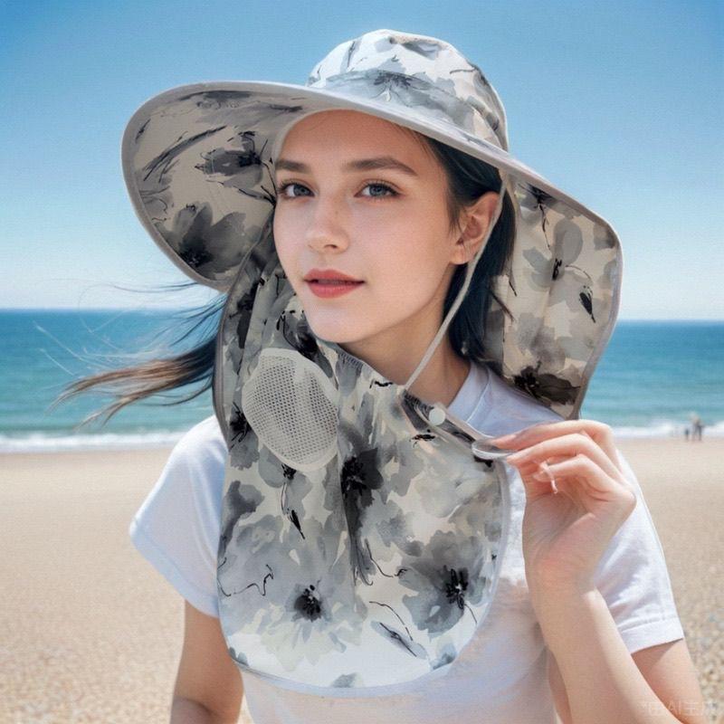 Cappello da Sole Estivo per la Raccolta del Tè Cappello Parasole Maschera Facciale da Donna Protezione UV Cappello da Sole da Uomo per Ciclismo Lavoro Modelli da Donna