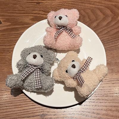 Sevimli Yumuşak Doldurulmuş Ayı Anahtarlık Mini Teddy Ayı Peluş Anahtarlıklar Parti Düğün Dekorasyon Çanta Charm Kolye Kızlar Hediye