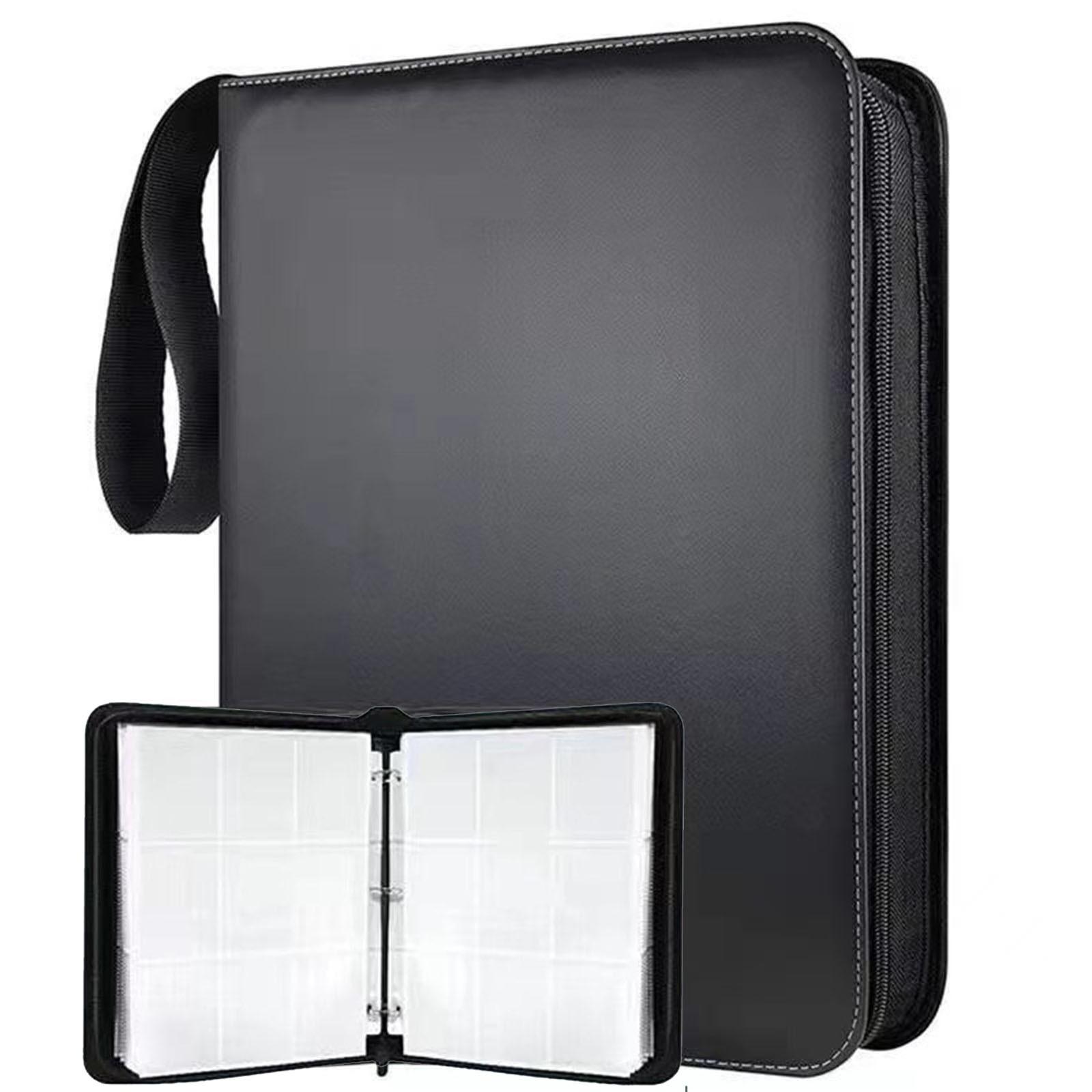 Card Storage Binder 900 Card Capacity 9 Pocket Per Page Card Holder Album with Zipper Closure and Portable Handle for Collection Organization One Size чёрный