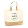 Beach Tote Bag - PLANETEE - Thank You Beloved Dancer - Natural Jute - Dancer Print - Made In France