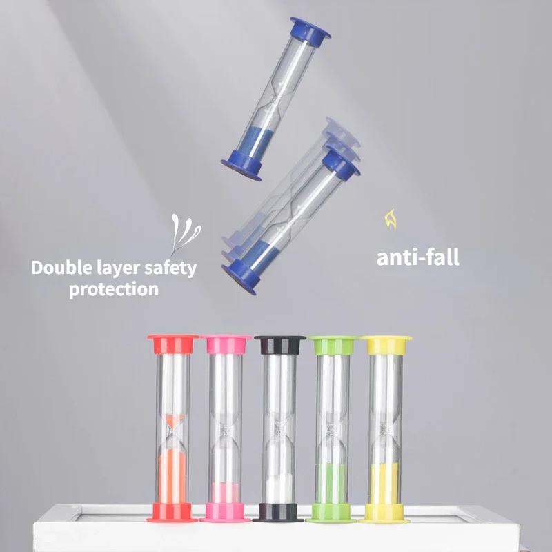 Timepiece Anti-fall Sand Watch Plastic Brush Timer 6 Piece Set Hourglass Decoration and Accessories for the Table Color Clock
