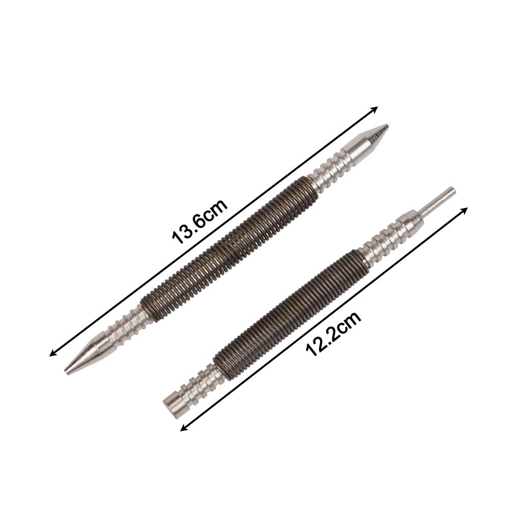 2pcs Spring Tool Hammerless Nail Set Center Punch Positioning Fixer 3500 PSI Hinge Pin Nail Woodwork Drill Bit Door Pin Removal
