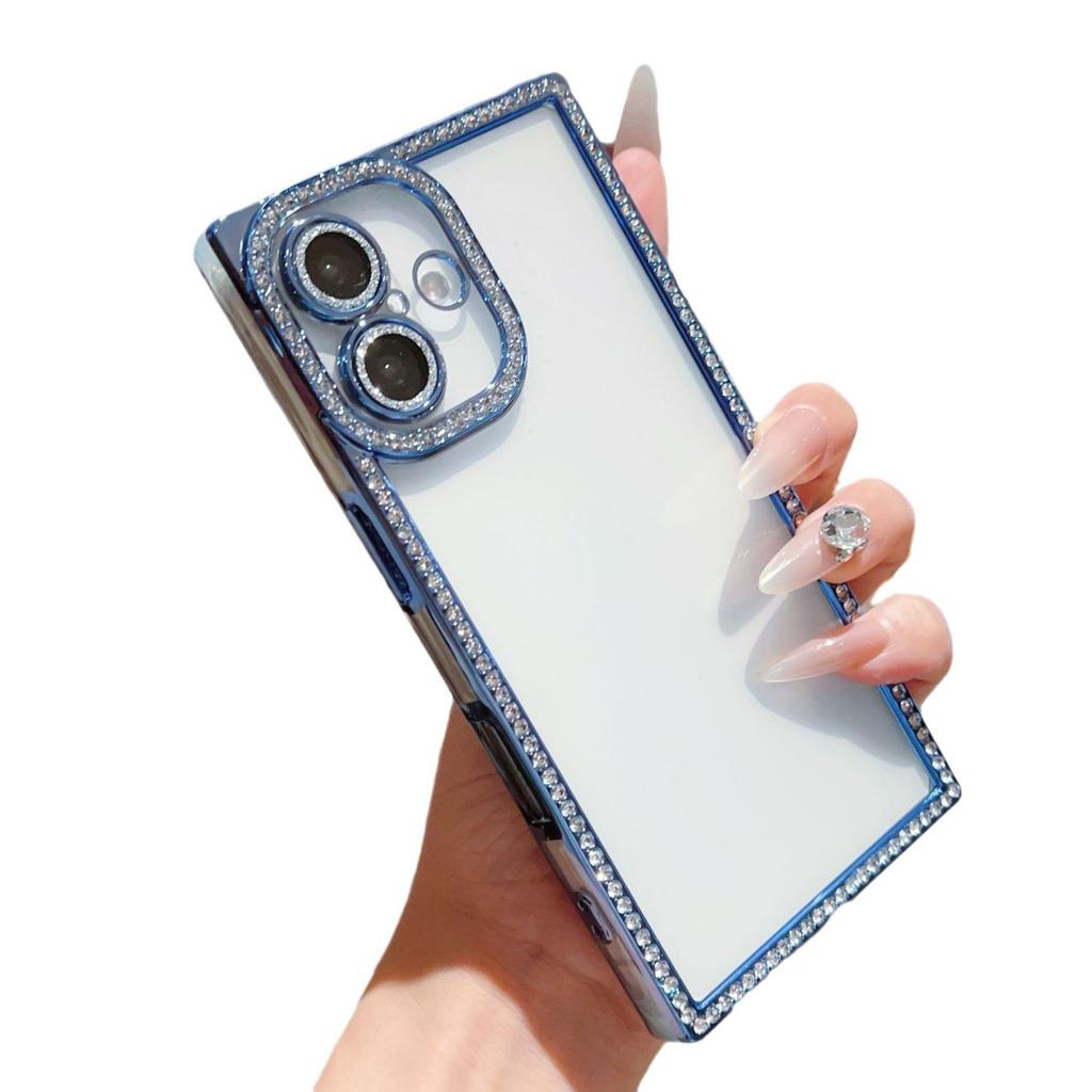 Applicable to IP16 side diamond premium mobile phone case, foreign trade new Apple 17 lens all-inclusive electroplating diamond-encrusted mobile pho