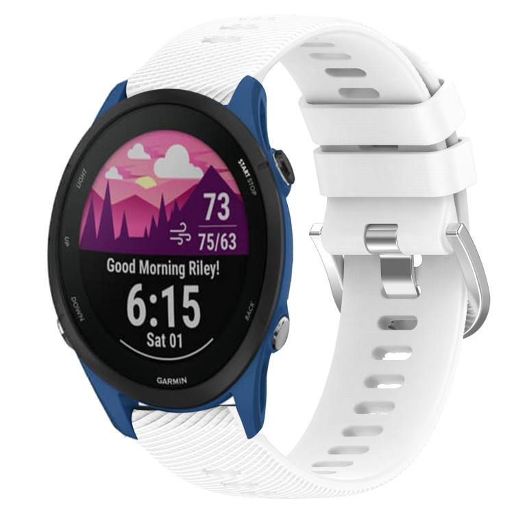 For Garmin Forerunner 255S 18mm Solid Color Silicone Watch Band For Garmin Forerunner 255S белый