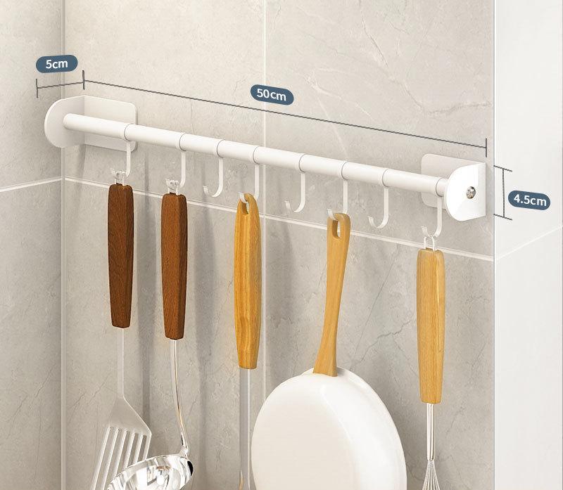 Estantes de almacenamiento para utensilios de cocina, sin perforaciones, de metal, para montar en la pared, para espátulas, cucharas, organizadores, toalleros para el baño y el hogar.