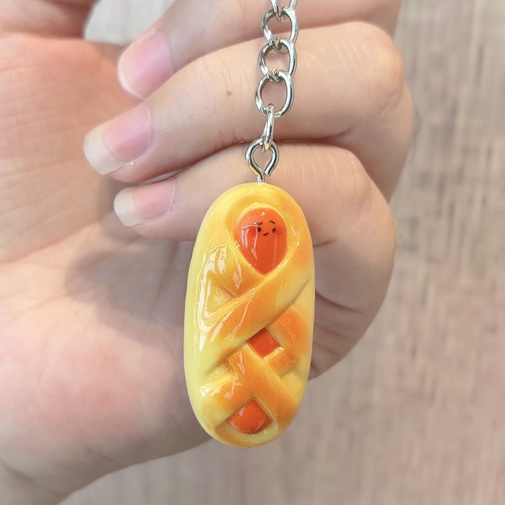 

Simulation Food Keychain Bread Pendant Y2k Personalized Resin Keychain Couple Family Keychain Pendant