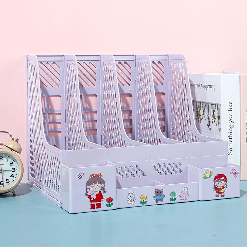 Thickened file rack desktop storage multi-layer file basket book stand storage rack data rack