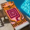 Harajuku Style Tiger Print Beach Towel Unique Abstract Eye Bath Towel Trendy Graphic Swimming Towels Summer Seaside Yoga Mat