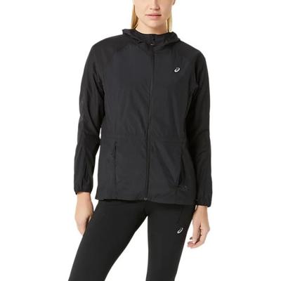 Giacca da Corsa con Cappuccio Pieghevole e Zip Manica Lunga Donna Giacca Performance-Nero 2012D076-001