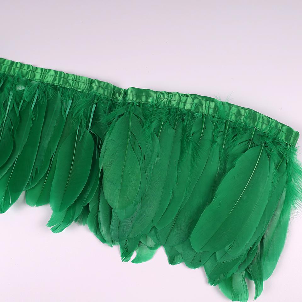 Bordures en Plumes d'Oie Ruban Franges 2 Yards/pièce Couture Artisanat Plume dans Robe Jupe Décoration Murale pour Vêtements de Fête