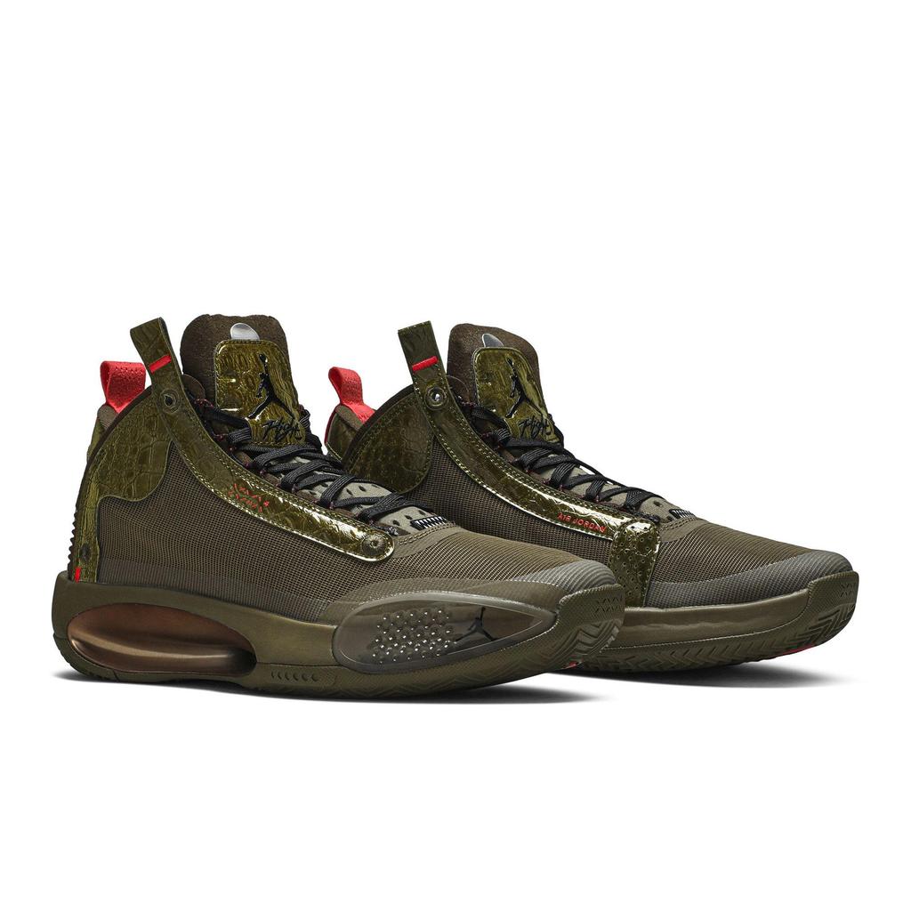 Zion Williamson Air Jordan 34 'Bayou Boys' (Unisex) Brown Kelp / Bright Crimson Basketball Shoes DA1897 300