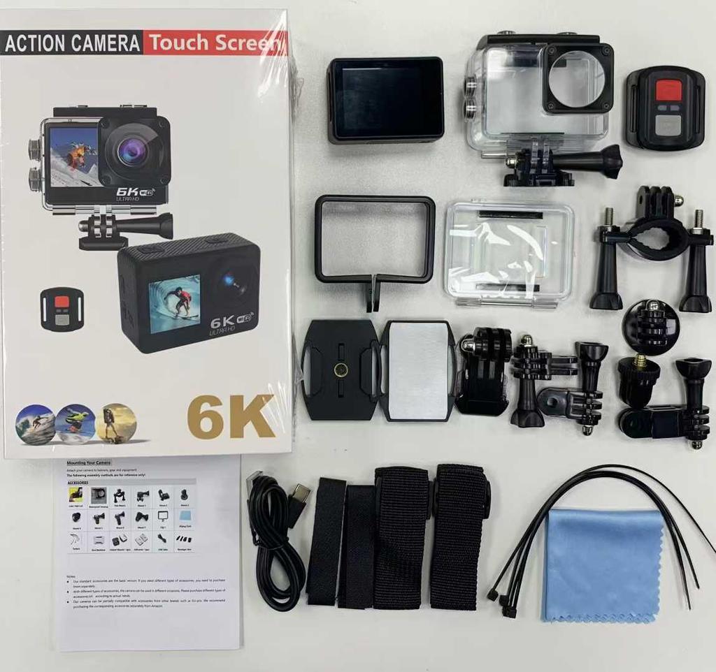 4K Dual-Screen Waterproof Action Camera for Cycling, Climbing, and Surfing with WiFi