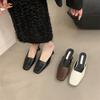Temperament high-heeled bag head half slippers outer wear women's shoes spring and summer thick heels are not tired feet shallow single shoes