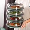 Kitchen Dust Proof Food Cover Stackable Heat Preservation Reusable Transparent Lid for Family Gathering Party