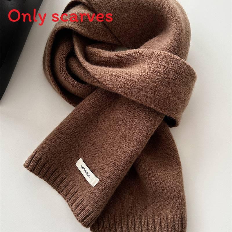Scarf For Men And Women Solid Color Design Knit Winter Accessory