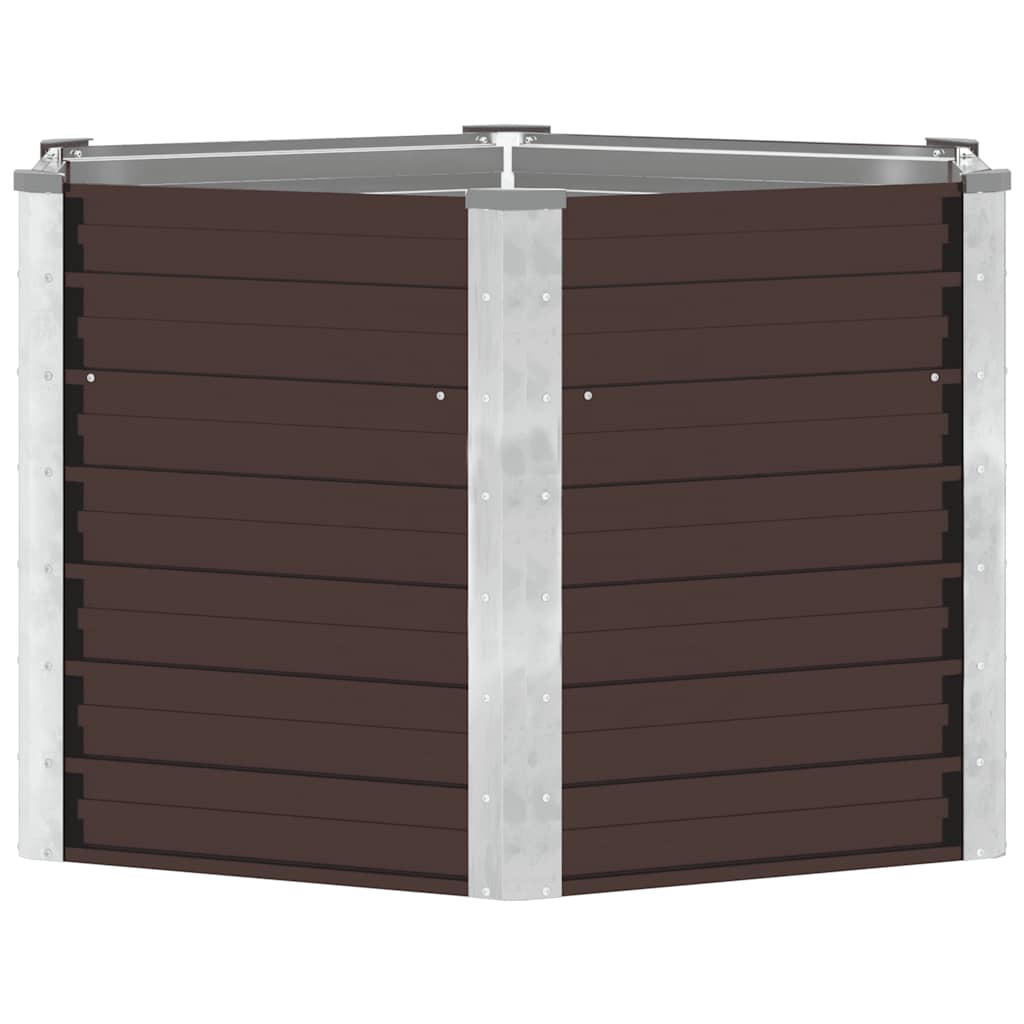 Garden Raised Bed Brown 129 X 129 X 77 Cm Galvanized Steel
