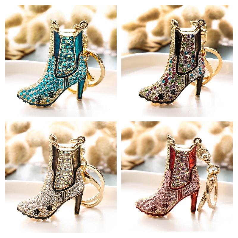 Fashionable And Cute Shoe Pendant Keychain With Rhinestones Ideal Gift For Both Men And Women