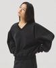 Aheule Aro Raglan V-Neck Sweatshirt_Black