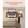 SucceBuy Overbed Table Mobile Bed Side Table with Swivel Casters Height & Angle Adjustable Laptop Desk for Home Office Study