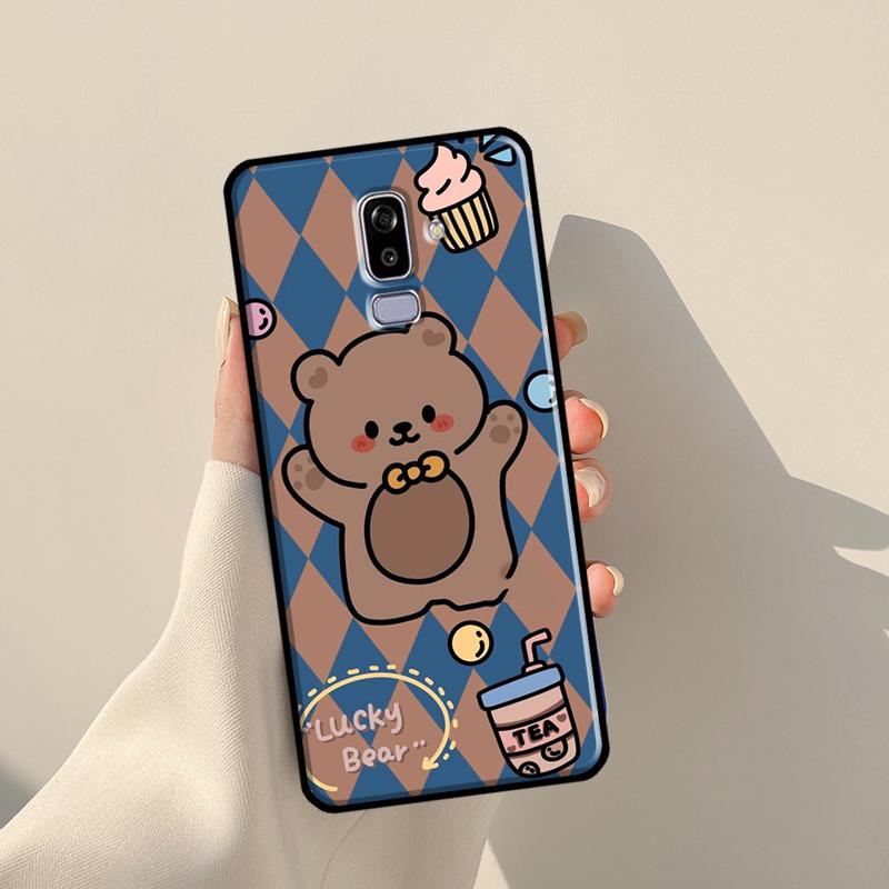 Brown Cartoon Cute Bear Case For Samsung Galaxy J3 J5 J7 2017 A3 A5 J1 2016 J4 J6 Plus A6 A7 A8 A9 J8 2018 Coque