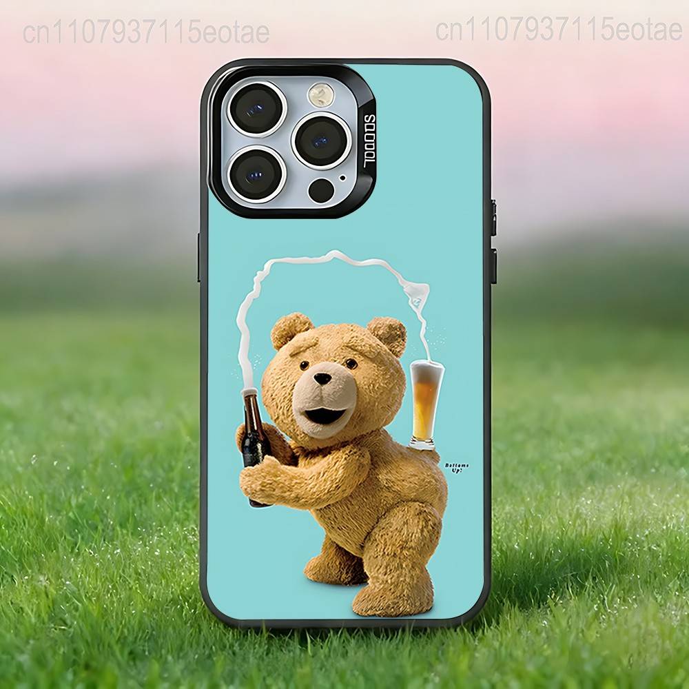 Teddy Bear Movie T-Ted Black Phone Case Compatible with iPhone 17 16 15 14 13 12 11, Pro, Max, Plus, E, Air, Mini