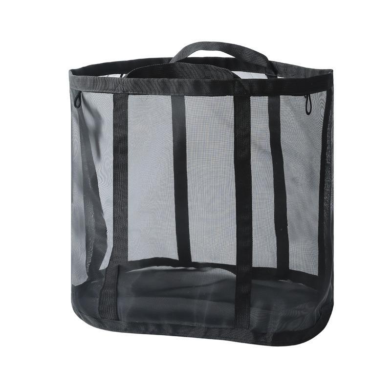 Foldable Mesh Laundry Basket for Dirty Clothes - Breathable and Space-Saving, Ideal for Bathroom and Laundry Room.