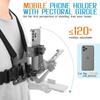 1 set Adjustable Phone Clip Holder With Chest Strap Fixation Bracket for Sport Camera Mobile Phone Camera Black Holder Accessory
