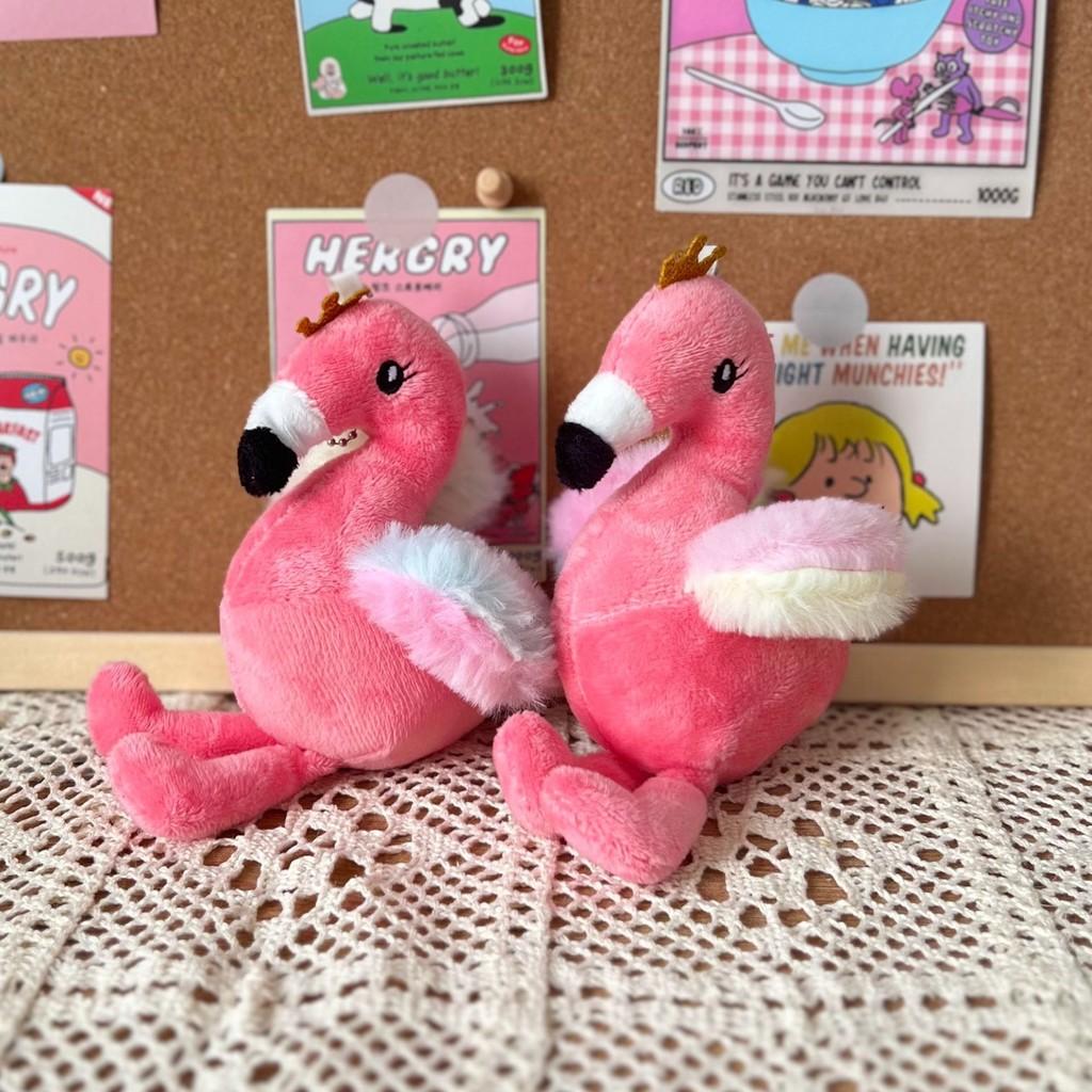 Adorable Mini Flamingo Plush Toy Soft Pink Stuffed Animal Keychain Accessory