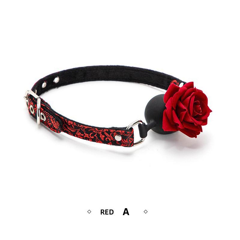 5 Farben Rose Mundknebel Sexy Retro Spitzenmuster Bondage BDSM Mundball Hunde Sklave Flirten Erwachsenenspiele Sexspielzeug Für Frauen Paar