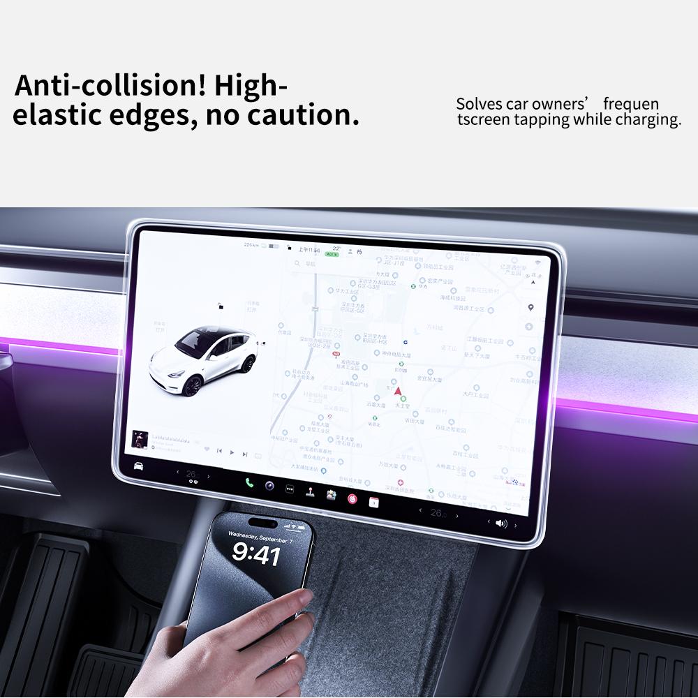 YZ For Tesla Model 3 Y 2019-2025 Full Coverage Anti-Scratch Display Frame Protective Cover Center Console Decoration Accessorie