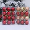 Plastic Christmas Tree Decorations Accessories Colorful Handcrafted Spherical Orbs in Gift Box for Festival Event
