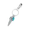 Elegant Cow Head Horseshoe Keychain Adorned With Delicate Leaves Bull Head And Stylish Fringes For Daily Use