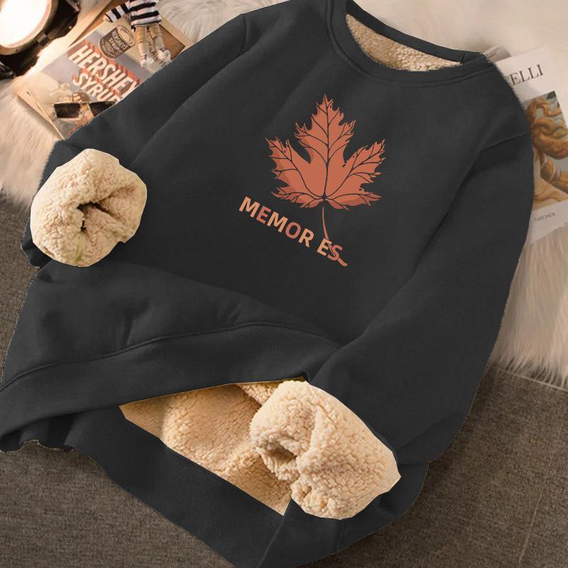 Sweat à capuche tendance pour homme en velours épaissi à doublure en laine d'agneau - Pull d'hiver à col rond, coupe ample, grande taille, haut chaud pour étudiants.