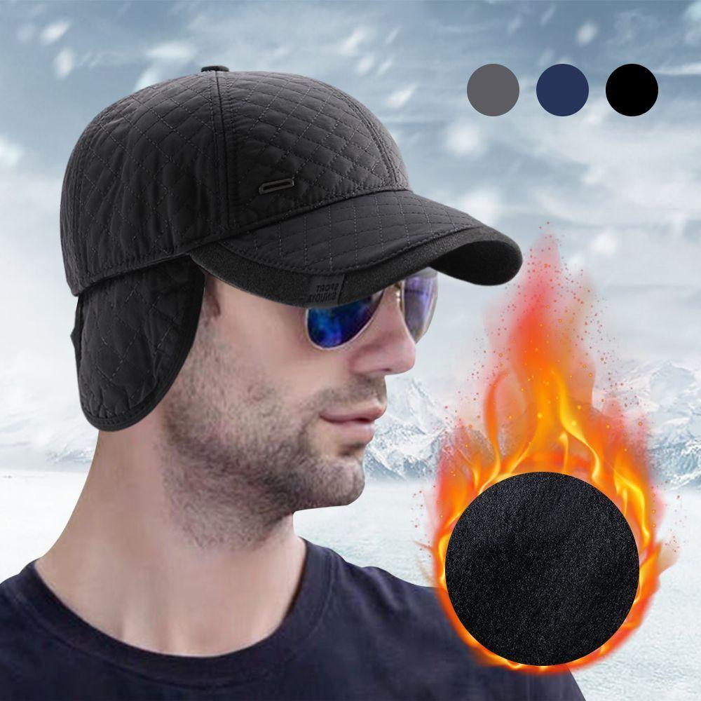 Classic Velvet Warm Men Baseball Cap With Windproof Earflaps Casual Beanies Hat Earflap Hat Autumn Winter