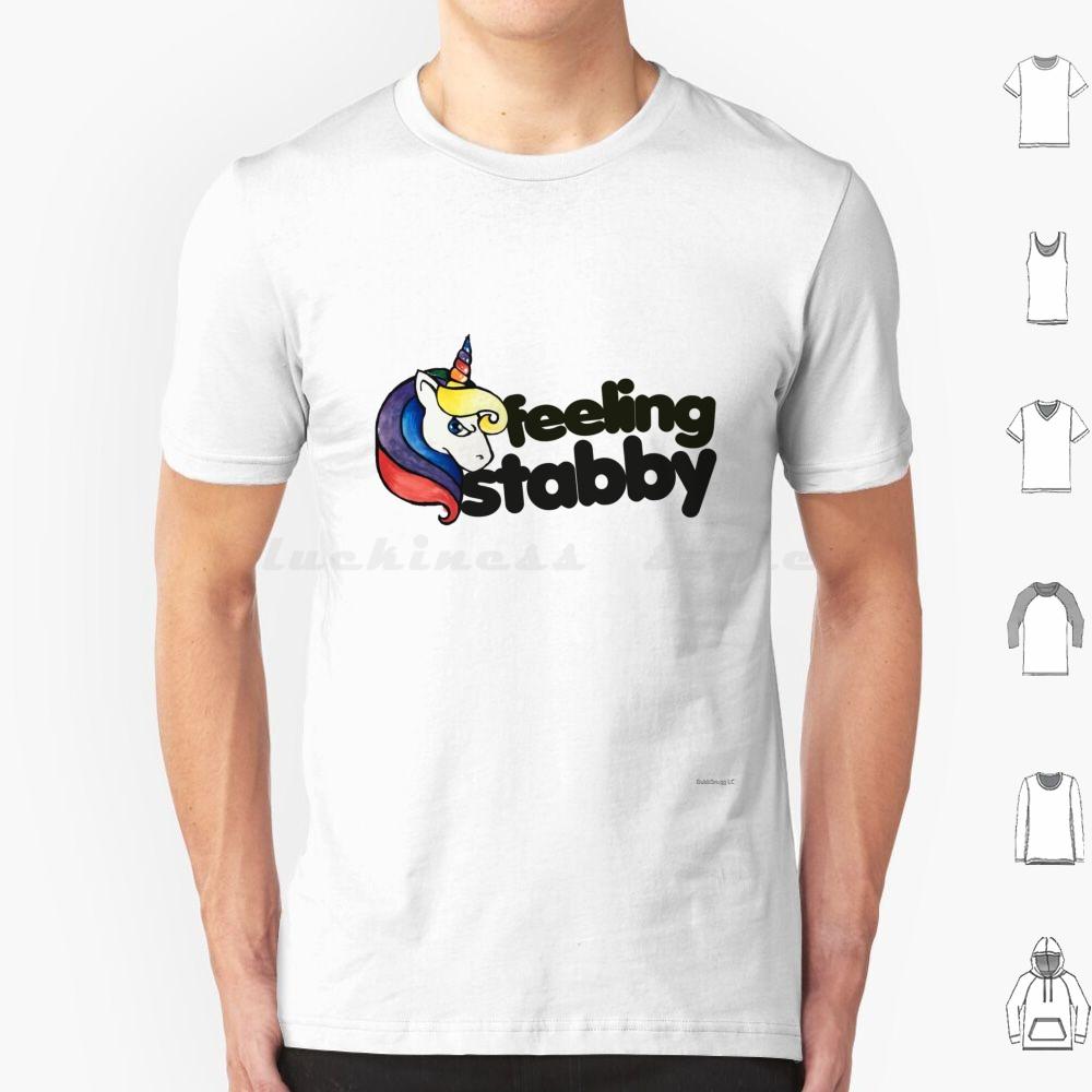 Feeling Stabby T Shirt Cotton Men Women DIY Print Feeling Stabby Stabby Unicorn Unicorns Retro Rainbow Attitude Sass Sassy