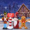 Christmas Inflatables Gingerbread Man Cartoon Christmas Gnome Outdoor Decorations Xmas Yard Decorations for Lawn