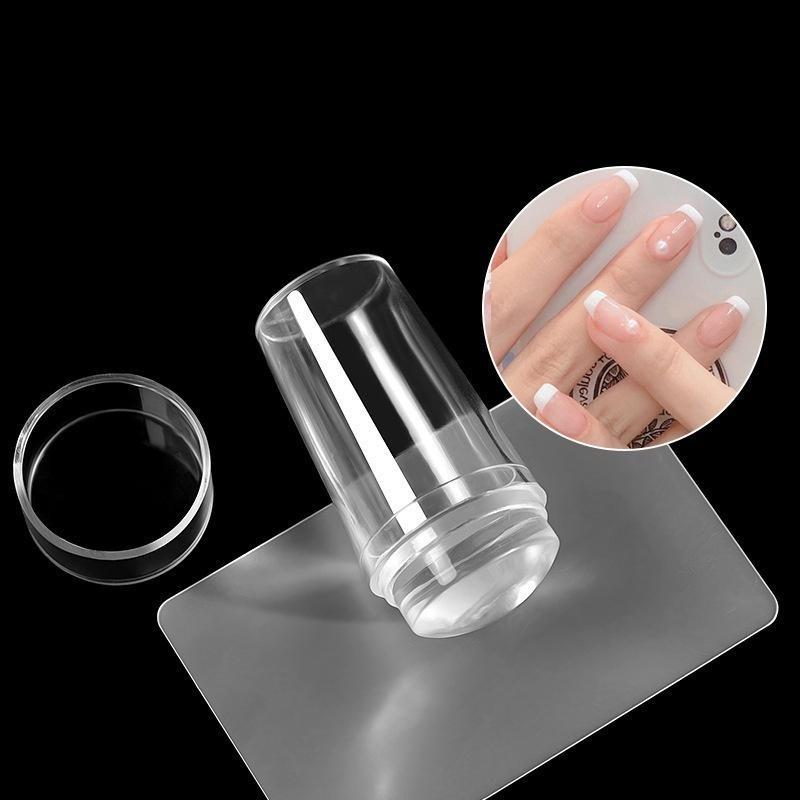 Nail Stamper Set Jelly Head with Scraper Nail Art Template Print Silicone Stamping Plate Tools Manicure Accessories