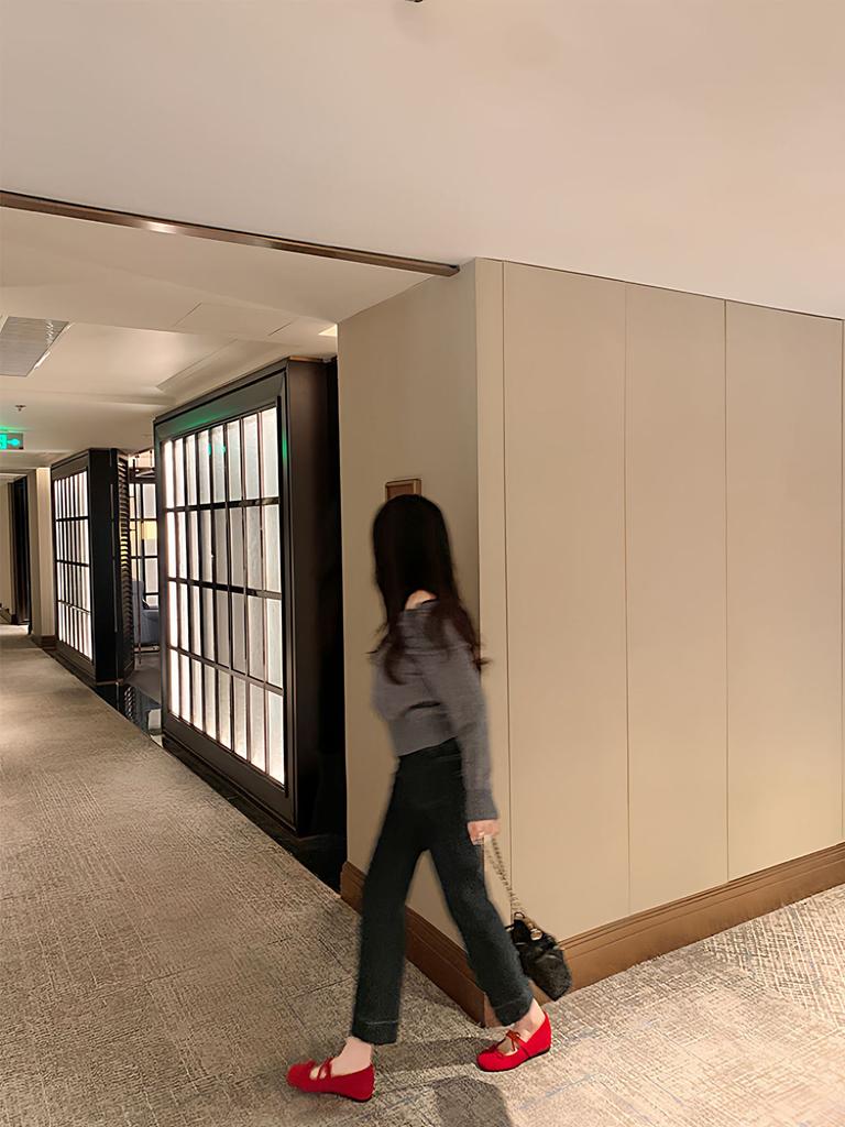 Cowhide version~ Fairy wind shallow mouth 4cm inner height increase French bow flat Mary Jane ballet shoes women's single shoes