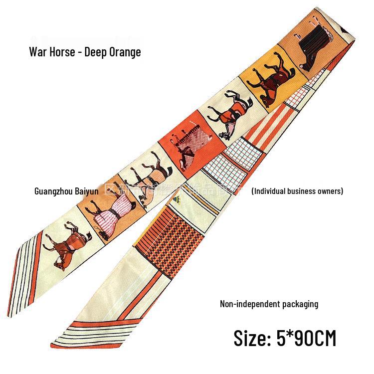 Silk Scarf Accessory: Long Ribbon for Bag, Headband, or Hair Tie