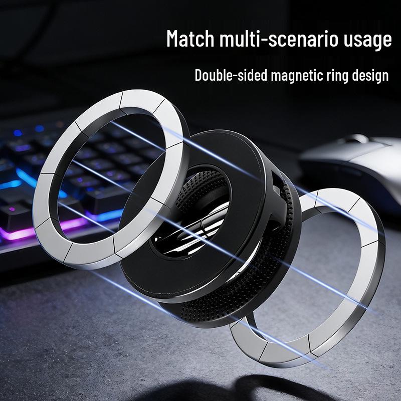 Dual-Sided Magnetic Car Phone Holder with Rotating, Folding Adhesive Design