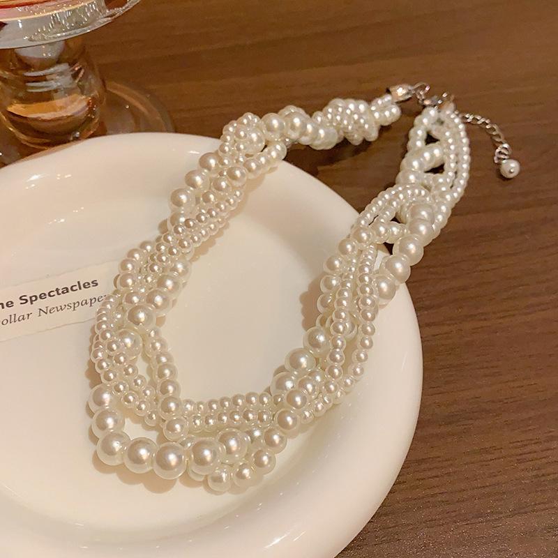 

Корейское ожерелье из барочного жемчуга высокого класса - Легкая роскошь, бисерная цепочка на ключицу для женщин