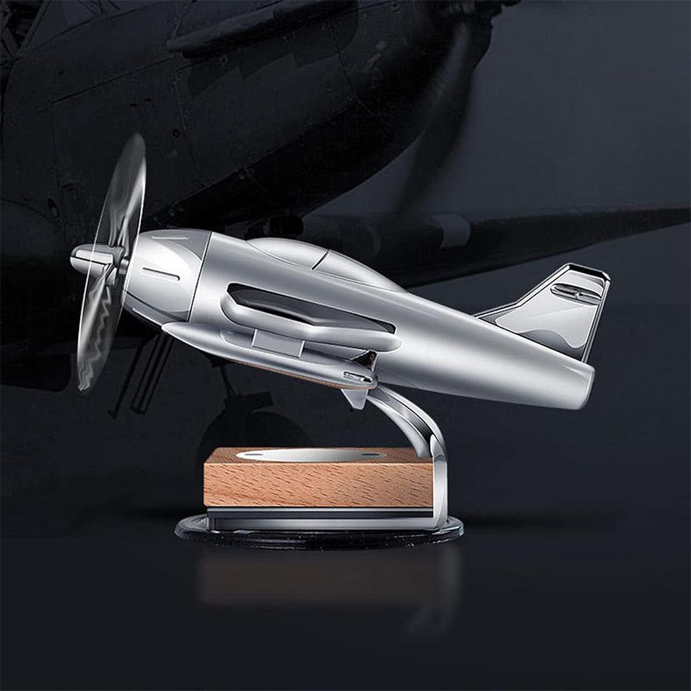 1 Stück Solarbetriebenes Flugzeug Auto Duftornament Kreatives Auto Mini Auto Innenraum Luftfahrt-Thema Propeller Parfüm Drehend F7S8