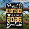 2D Flat, 1pc "Proud Brother of A Class of 2026 Graduate" Aluminium Sign - 8"x12" Gold Glitter Graduation Decor, Grad Cap & Medal Wall Art, Perfect