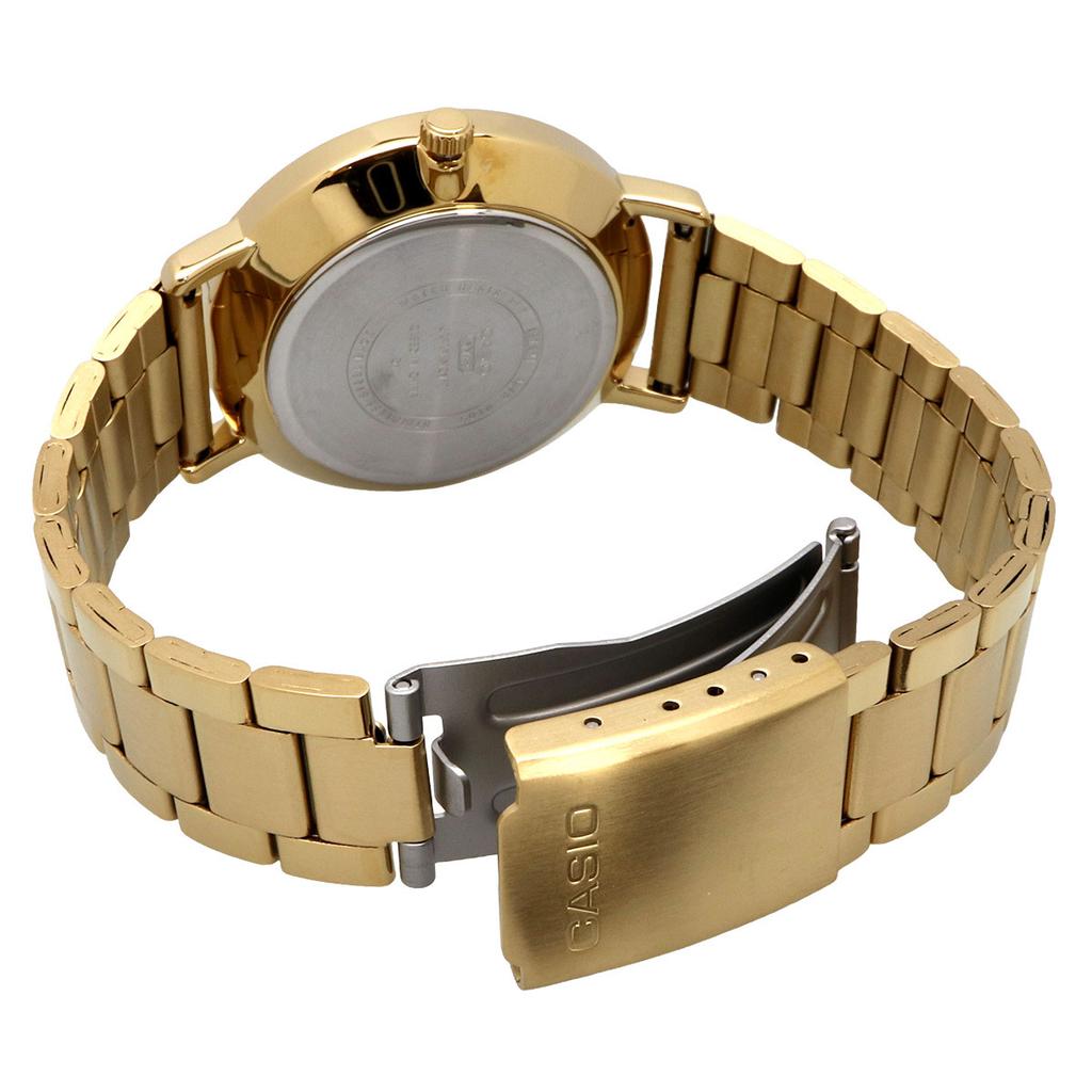 CASIO Quartz Unisex 37mm Gold x White Stainless Steel Band Watch, MTP-VT05G-7E